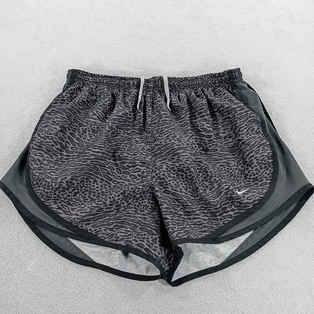 Nike Womens Tempo Running Shorts Grey Leopard Print Medium Dri-FIT